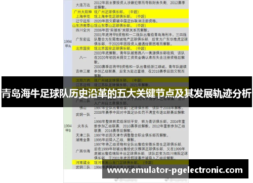 青岛海牛足球队历史沿革的五大关键节点及其发展轨迹分析 青岛海牛足球队历史沿革的五大关键节点及其发展轨迹分析