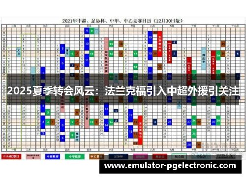 2025夏季转会风云:法兰克福引入中超外援引关注 2025夏季转会风云:法兰克福引入中超外援引关注